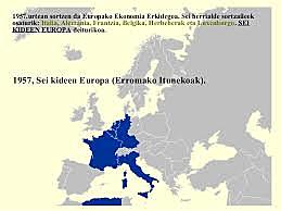 Erromako Itunak, Europako Ekonomia Erkidegoa (EEE) sortu zen. (Frantzia, Italia, Alemania, Belgika, Luxenburgo eta Eslovenia)