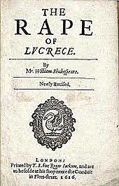 Shakespeare publishes "The Rape of Lucrece"