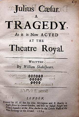 Shakespeare writes Julius Caesar