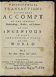 En 1665, Walter Pope publica Philosophical transactions