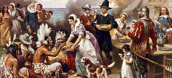 Pilgrims come to the new world