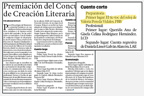 Concurso de creación literaria