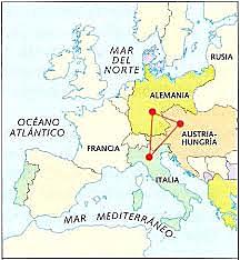 Triple alliance between Italy, Austria and Germany