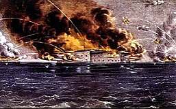 Confederate Troops Fire at Fort Sumter, South Carolina