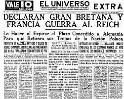 Francia y Gran Bretaña declaran la guerra a Alemania.