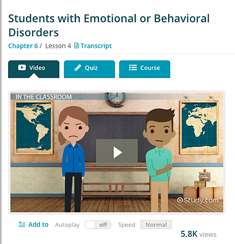 Emotional and Behavioral Disorders Video