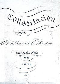 Constitución  política de la República de Colombia 1821