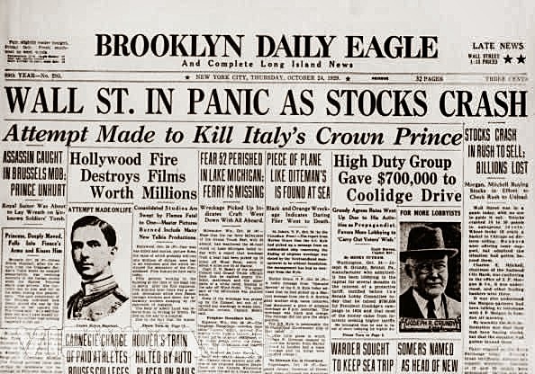 Desplome de la bolsa de Nueva York