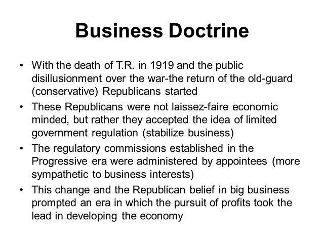 Politics: Business Doctrine