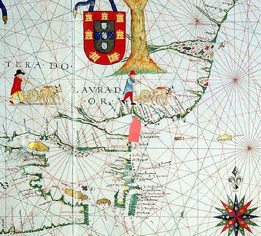 João Fernandes Lavrador chega as costas da América do Norte