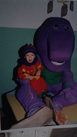 Foto con el dinosaurio Barney