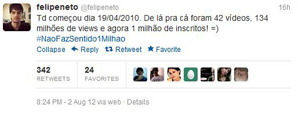 1 MILHÃO DE INSCRITOS