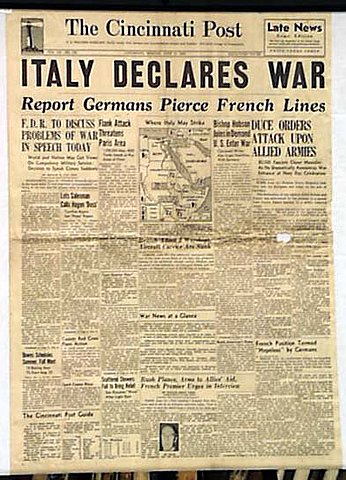 Italy declares war