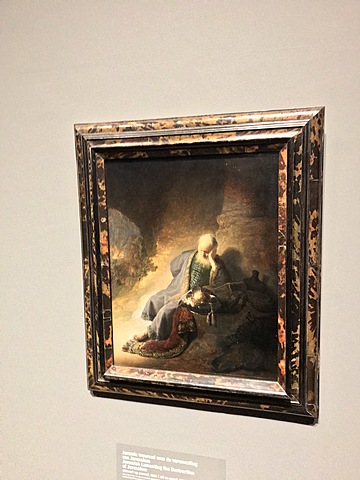 Jeremia treurend over de verwoesting van Jeruzalem