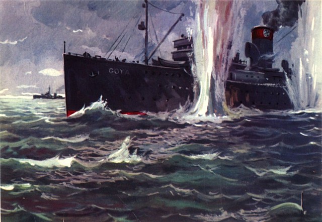 Потопление немецкого транспорта Гойя советской субмариной Л-3