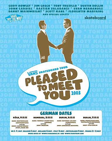 O time da Vans faz sua primeira tour internacional com “Pleased to Meet You Tour”