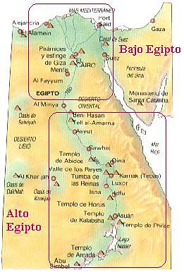 Africa Egipto dividido en dos reinos
