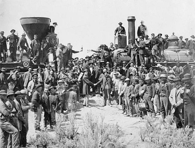 Transcontinental Railroad is completed in Utah