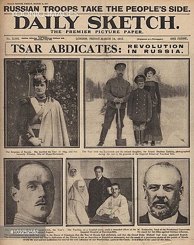 Abdication of Czar Nicholas /est. of Provisional Government