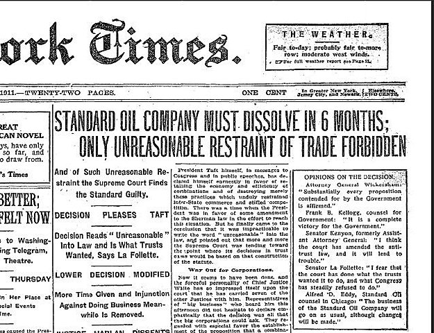 Standard Oil is Forced to Disband