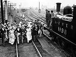First Locomotive and the Stockton-Darlington railroad is inaugurated in England