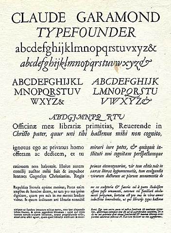 tipografía garamond