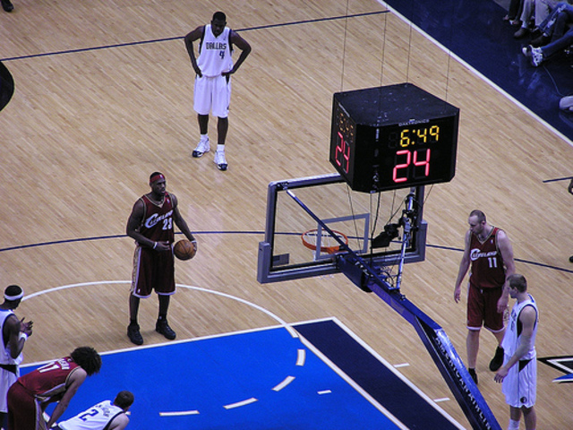 Free throw line moved from 20 feet to 15 feet