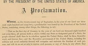Lincoln issues Emancipation Proclamation