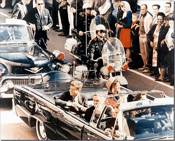 Assassination of President Kennedy in Dallas, Texas.