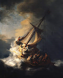 Christus in de storm op het meer van Galilea