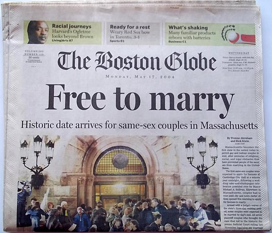 Sexual Orientation: Massachusetts legalizes same-sex marriage