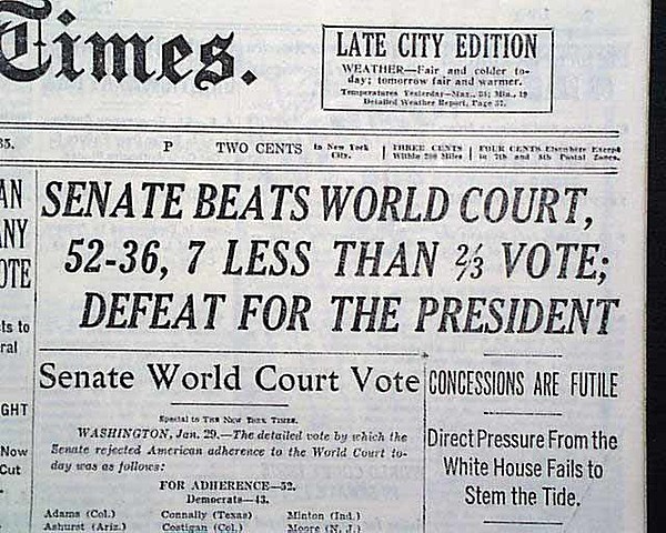 US rejects joining World Court