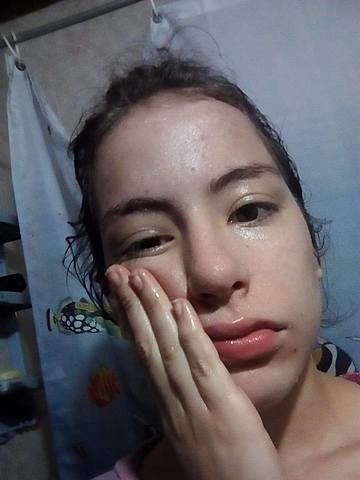 I take a shower and wash my face