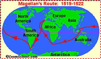 Magellan's expedition sails around the world