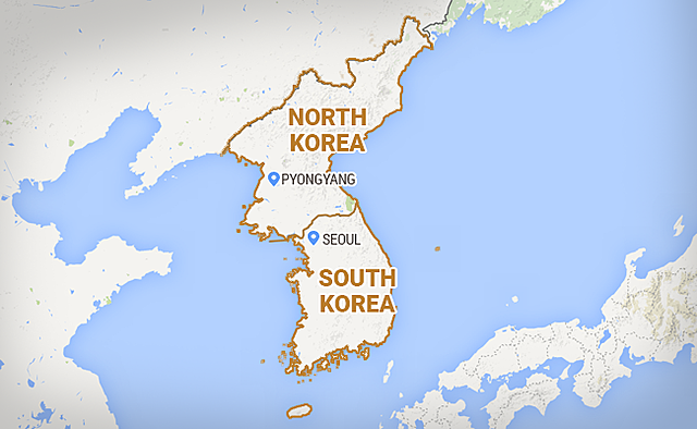 Korea Divided Into Two Sides