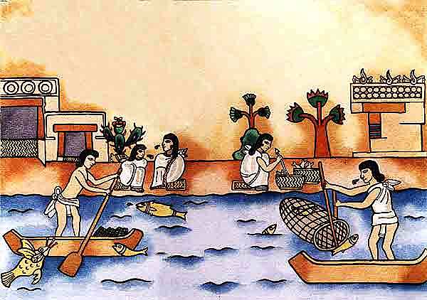 Tenochtitlán y sus alimentos más usados.