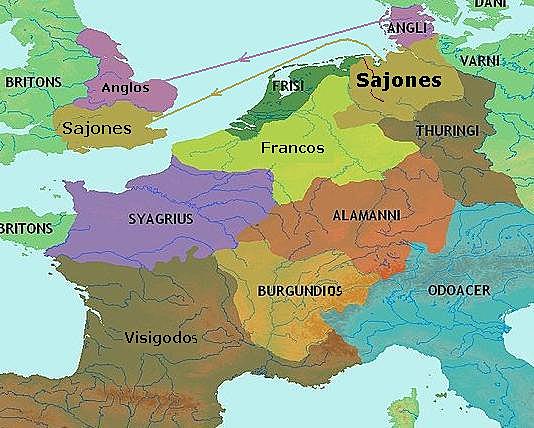Tribes like Anglos and  Saxos