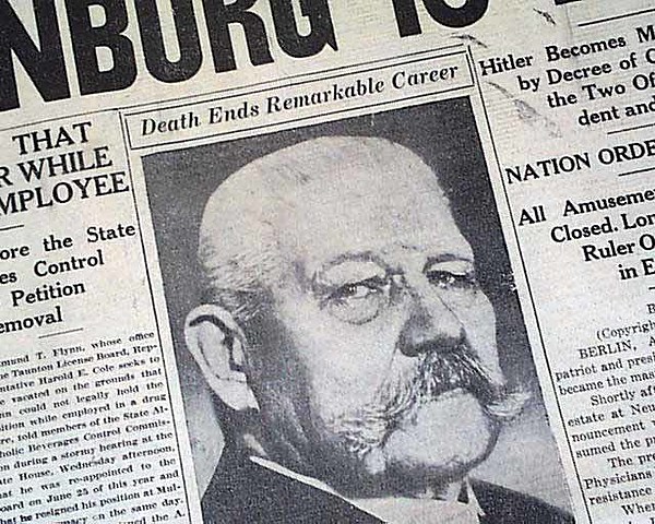 President von Hindenburg Dies (SOCIAL)