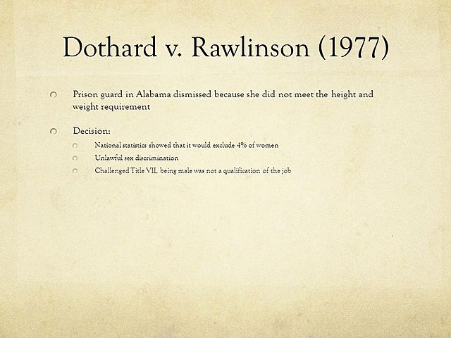 Women: Dothard v. Rawlinson