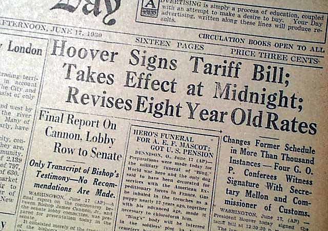 Herbert Hoover's Policies- Hawley-Smoot Tariff Made