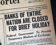 New Deal Programs- FDR put in a Bank Holiday