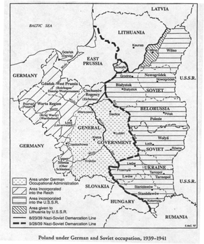Non-aggression pact; Germany and Russia; divide Poland