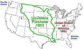 US purchases Louisiana Territory from French for $15 million