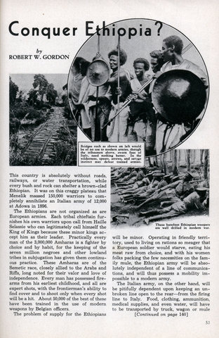 Italian troops conquer Ethiopia