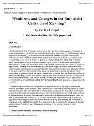 Problems and Changes