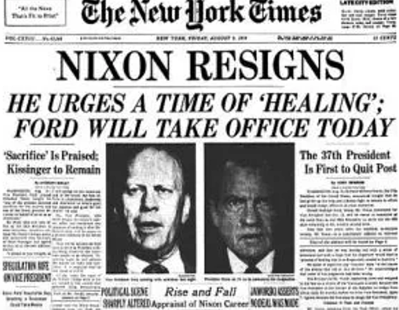 Nixon resigns
