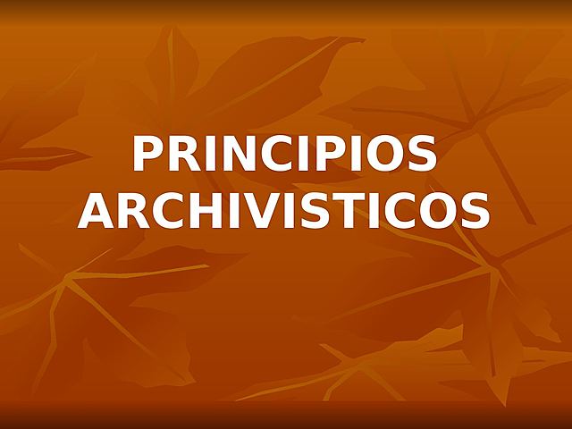 Principios de la funcion archivistica