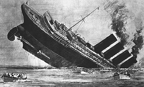 German U-Boat Sinks Passenger Ship Lusitania