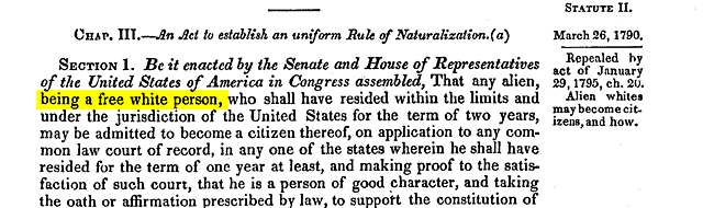 The Naturalization Act of 1790