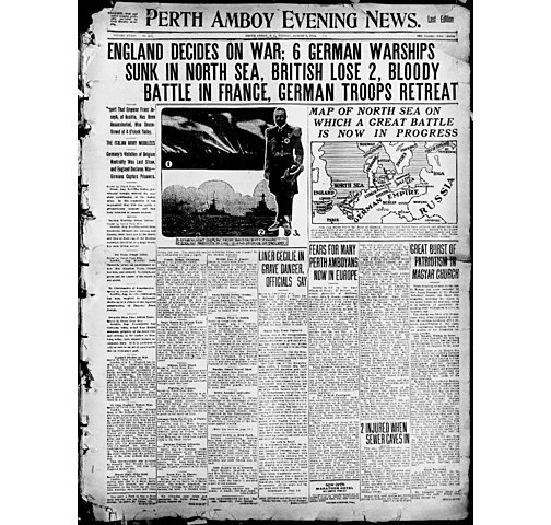 Local Paper "England Declares War"